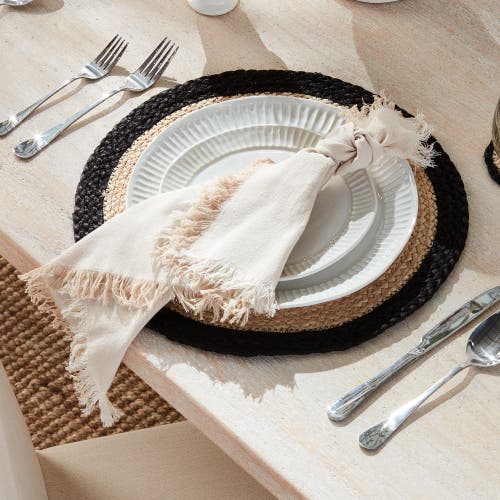 Napa Home & Garden Jute Coil Round Placemats, Set Of 8 In Multi
