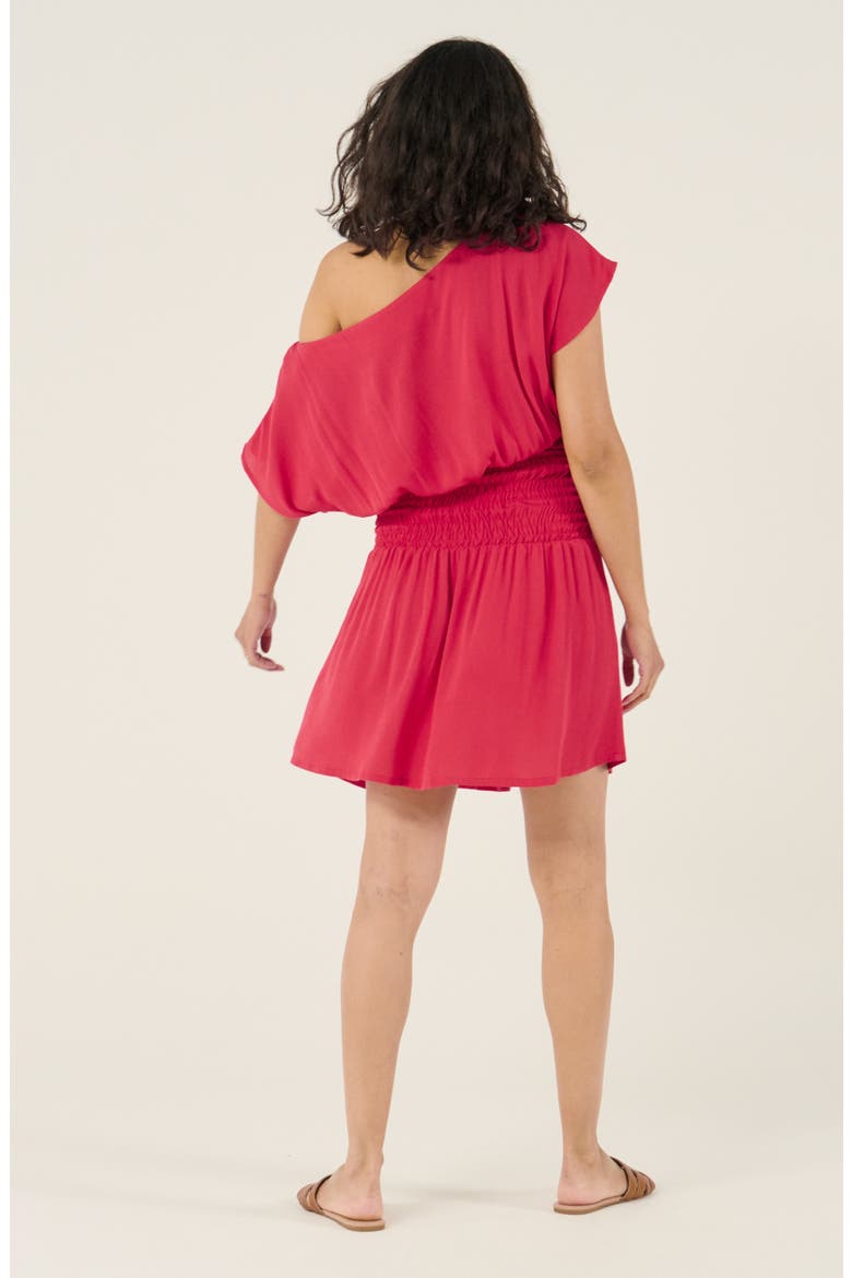 Maternity and Nursing Short Smock Dress Carmen, Alternate, color, Raspberry