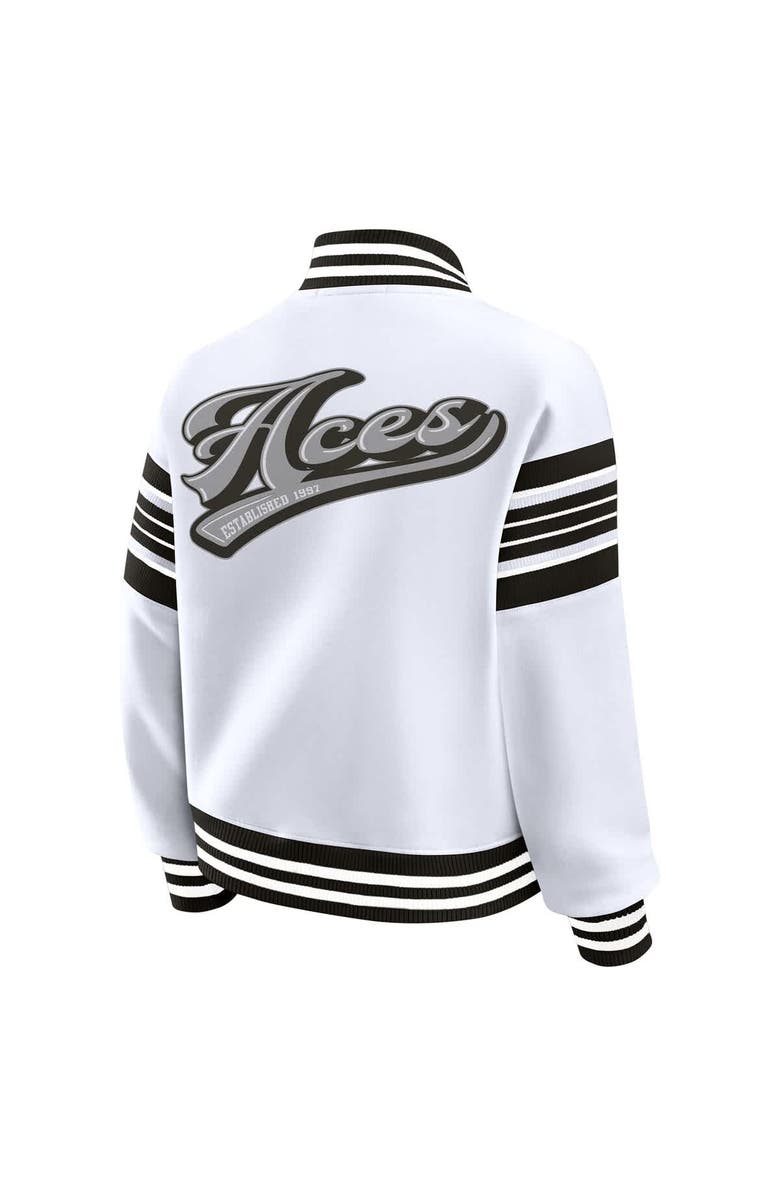 WEAR by Erin Andrews Women's WEAR by Erin Andrews White/Black WNBA Full-Snap Fleece Sweatshirt Jacket, Alternate, color, White