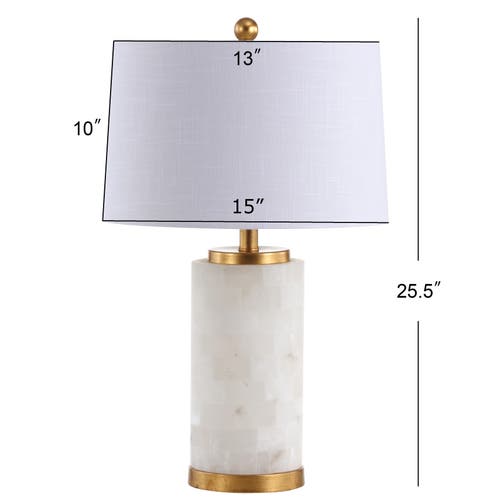 Jonathan Y Eliza 25.5" Alabaster Led Table Lamp, White/gold Leaf In White/gold Leaf