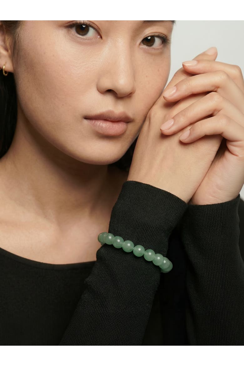 Manifest Luck Jade-Green Aventurine Beaded Bracelet, Alternate, color, Green