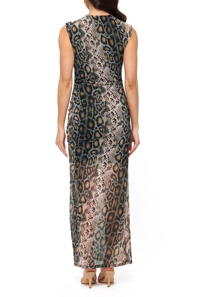Sleeveless Ruched Maxi Dress, Alternate, color, BLACK
