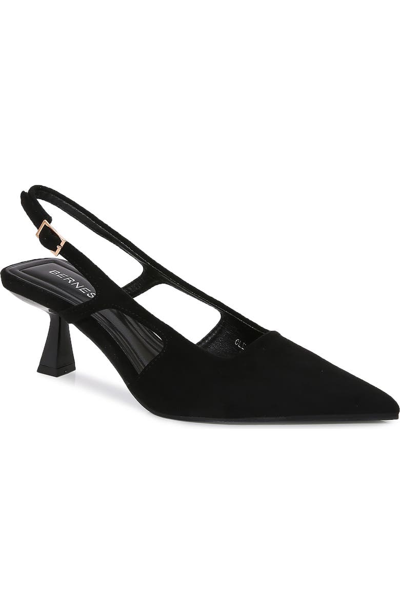 BERNESS Cleopatra Faux Suede Slingback Pump, Main, color, Black