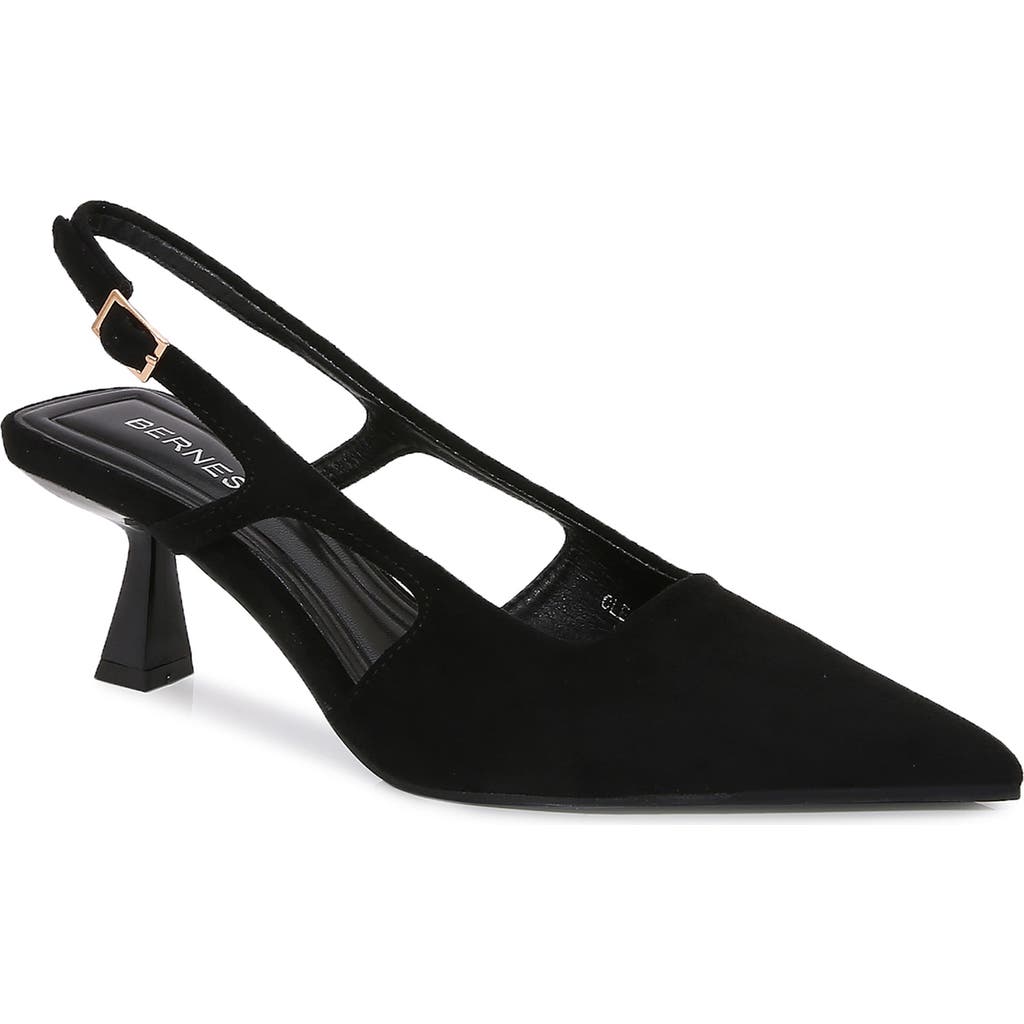 BERNESS Cleopatra Faux Suede Slingback Pump in Black at Nordstrom Rack, Size 7.5
