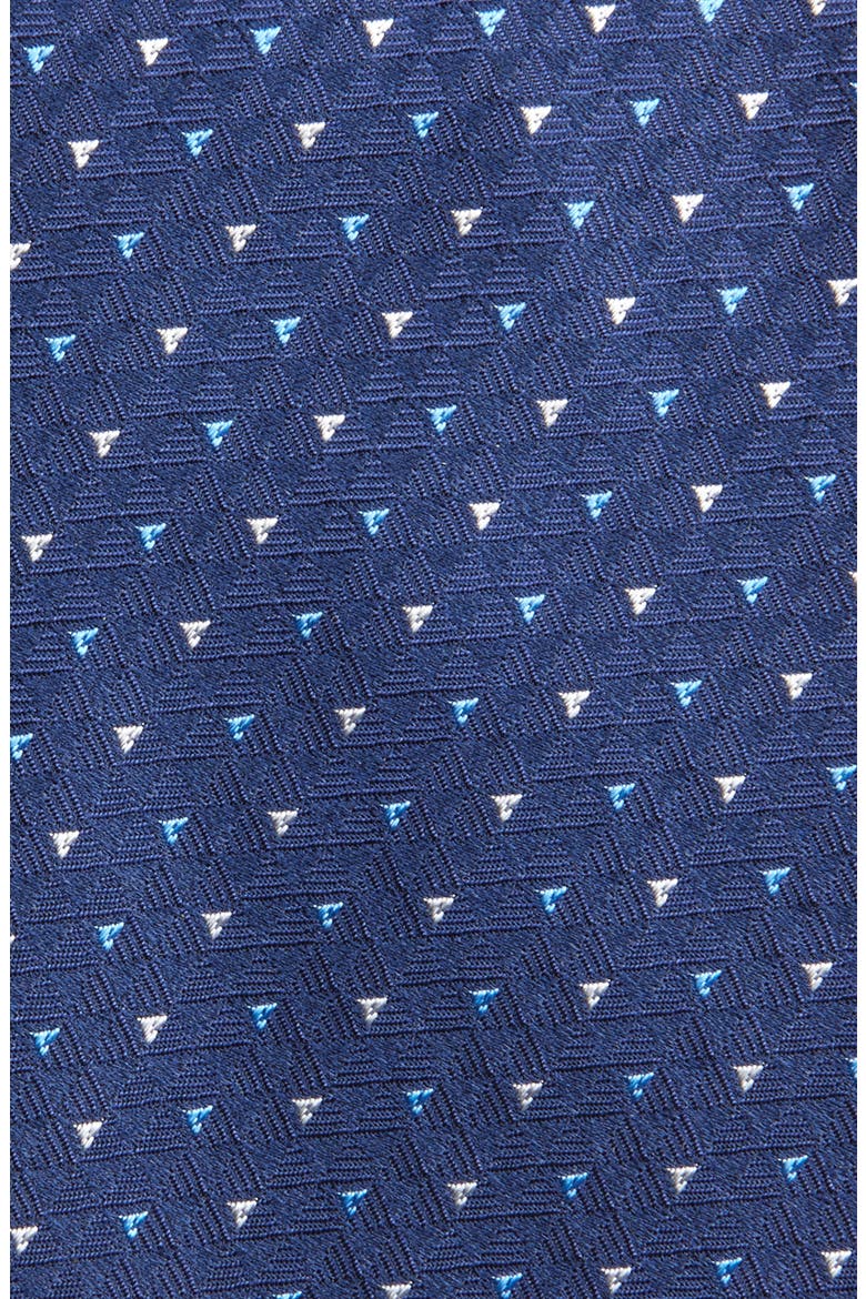 Jermyn St. Jacqards Geometric Pattern Silk Tie, Alternate, color, NAVY