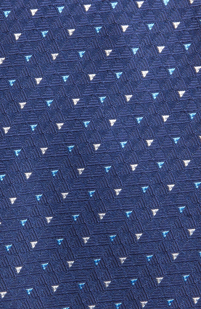 Ralph Lauren Purple Label Jermyn St. Jacqards Geometric Pattern Silk Tie, Alternate, color, Navy