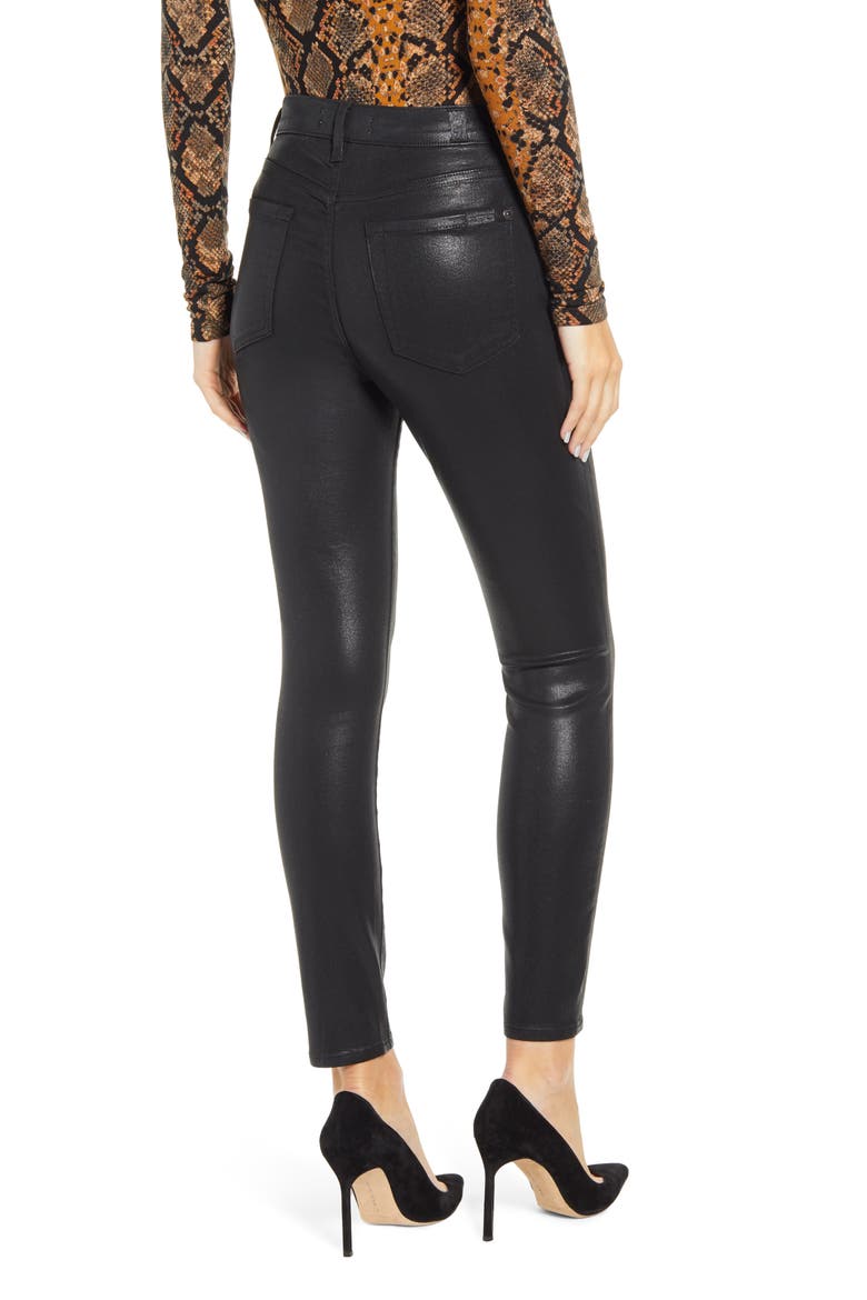 (b)air Coated High Waist Ankle Skinny Jeans, Alternate, color, BAIR COATED BLACK