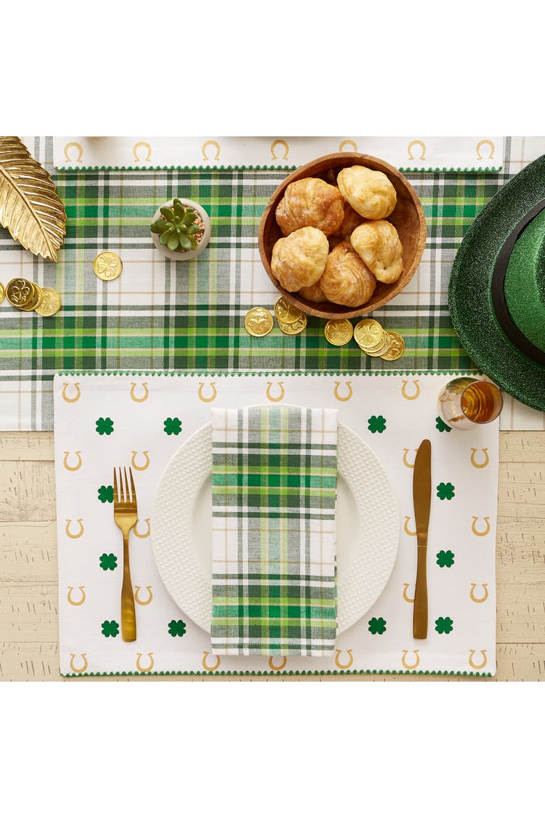 Clover Horseshoe Printed Placemat Set/4, Alternate, color, Clover Horseshoe
