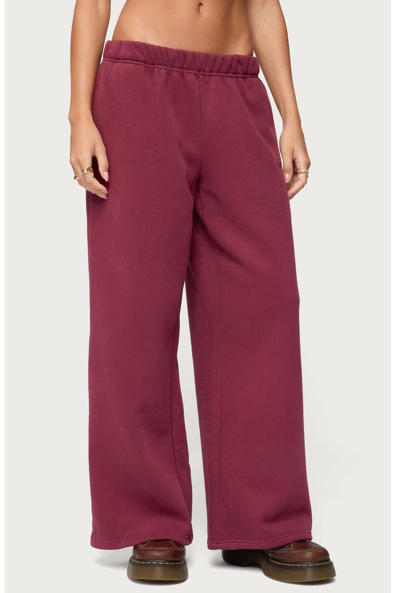 Wide Leg Sweatpants, Alternate, color, BURGUNDY