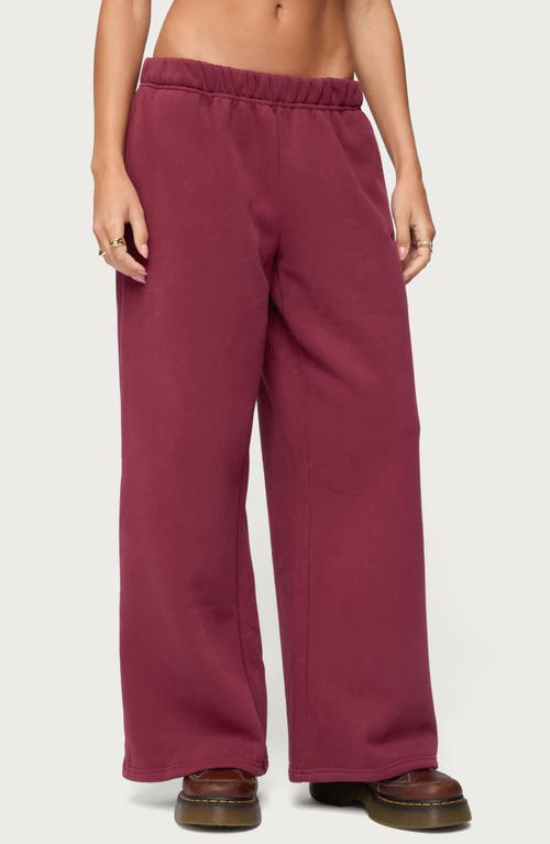 Edikted Wide Leg Sweatpants In Red