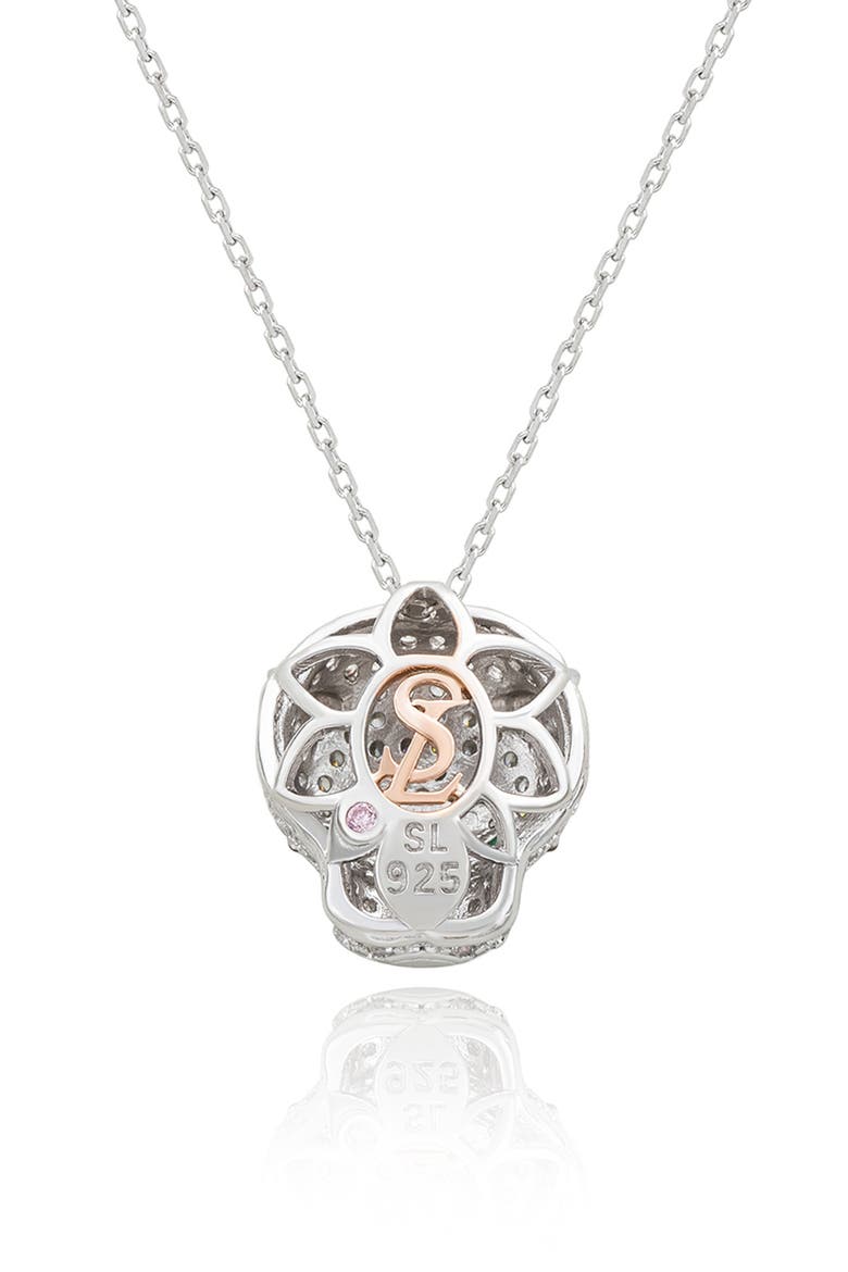 Pavé Cubic Zirconia Panther Head Pendant Necklace, Alternate, color, SILVER/ CUBIC ZIRCONIA