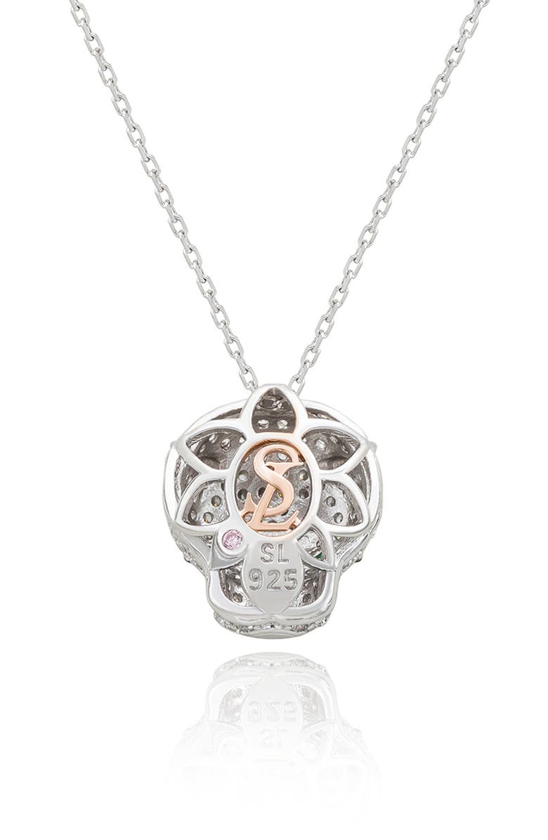 SUZY LEVIAN Pavé Cubic Zirconia Panther Head Pendant Necklace, Alternate, color, Silver/ Cubic Zirconia