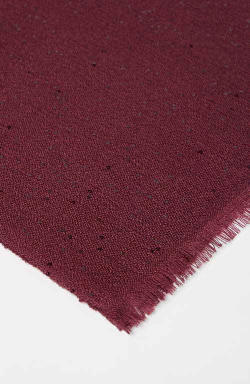 Brunello Cucinelli Cashmere And Silk Diamond Yarn Scarf In Burgundy