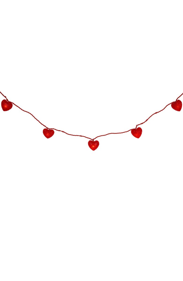 Northlight 10-Count Red Heart Mini Valentine's Day Light Set, 7.5ft Red Wire, Main, color,
