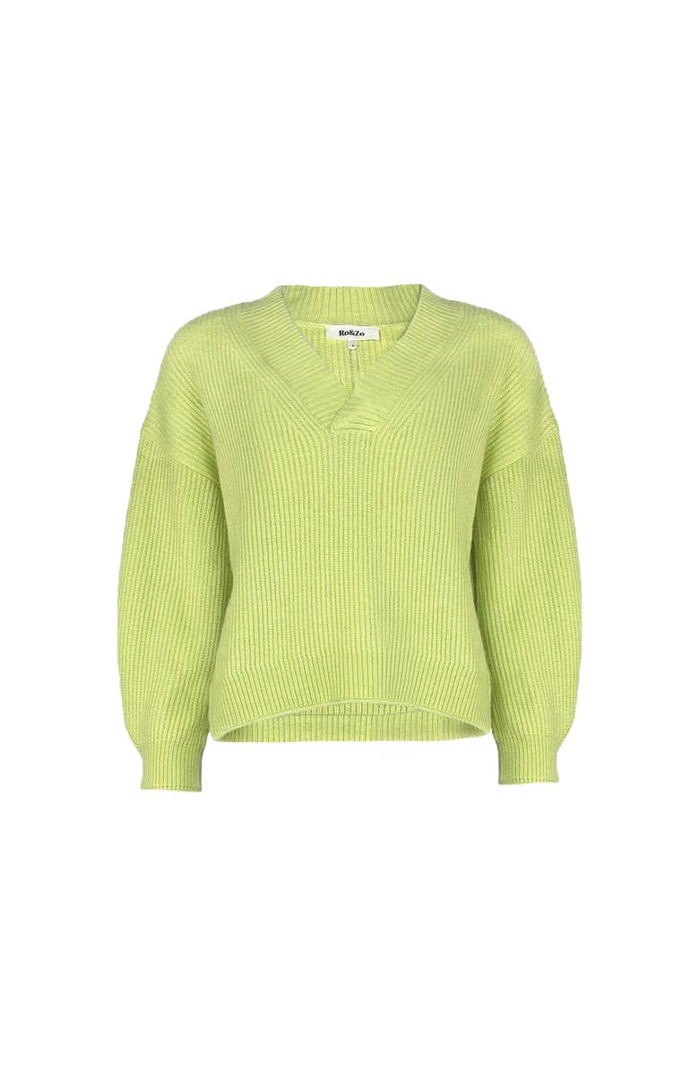 Ro&Zo V-Neck Jumper, Alternate, color, Lime