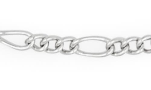 Nordstrom Rack Set Of 2 Baguette Cubic Zirconia & Figaro Chain Anklets In Silver
