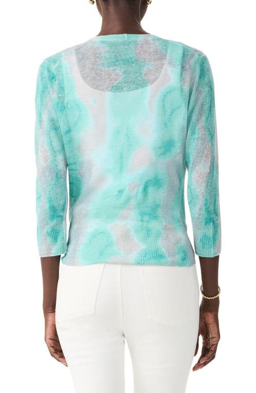 Nic + Zoe Watercolor Waves 4 Way Cardigan In Aqua Multi In Aqua Multi