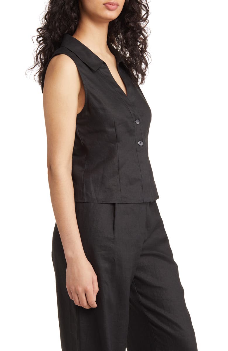 WAYF Devin Sleeveless Linen Shirt, Alternate, color,