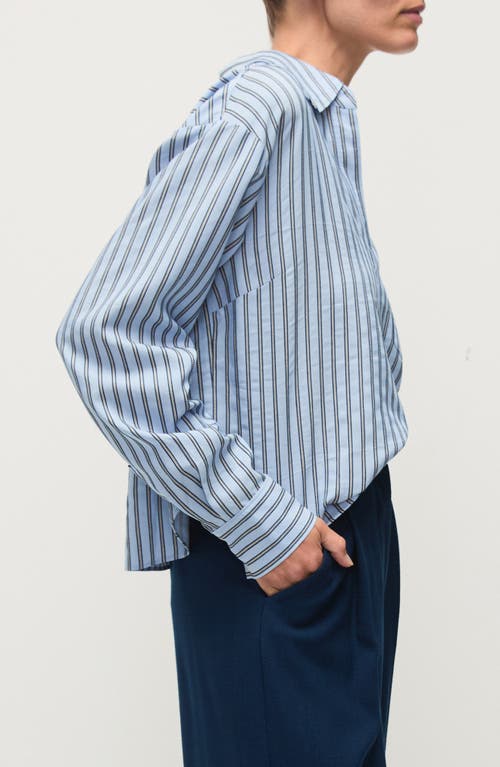 Shop Veronica Beard Khai Stripe Shirt In Bluebell Multi