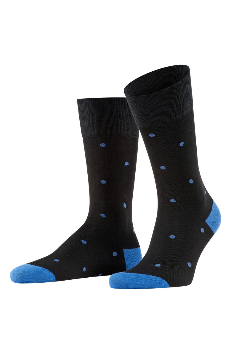 Falke Polka Dot Crew Socks, Alternate, color, Black Mix