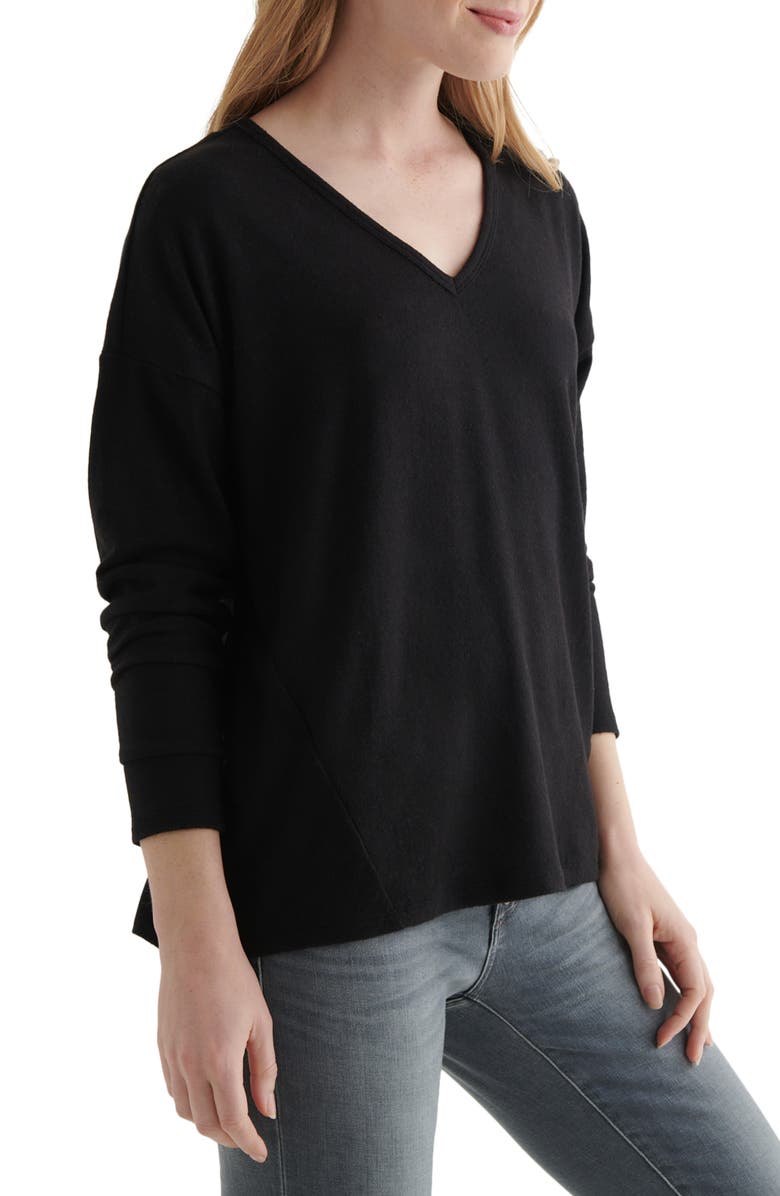 Lucky Brand Hacci V-Neck Top, Alternate, color,