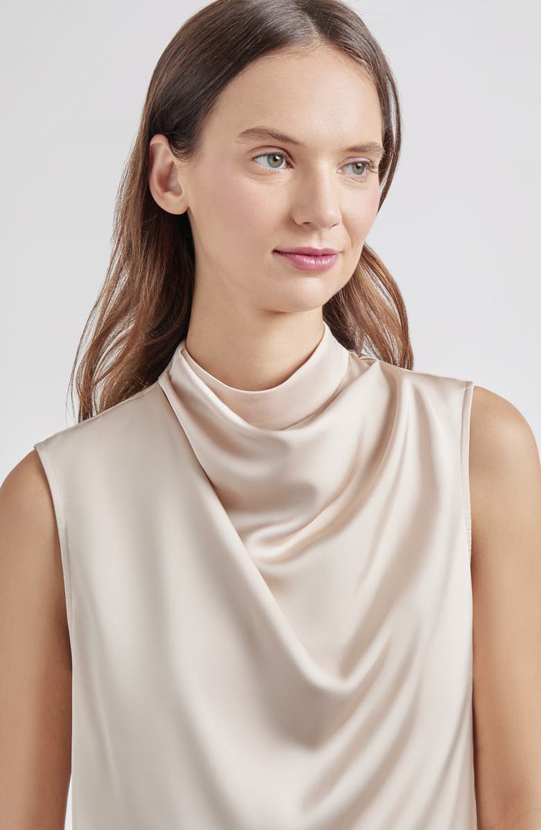 Misook Draped Mock Neck Sleeveless Top, Alternate, color, 