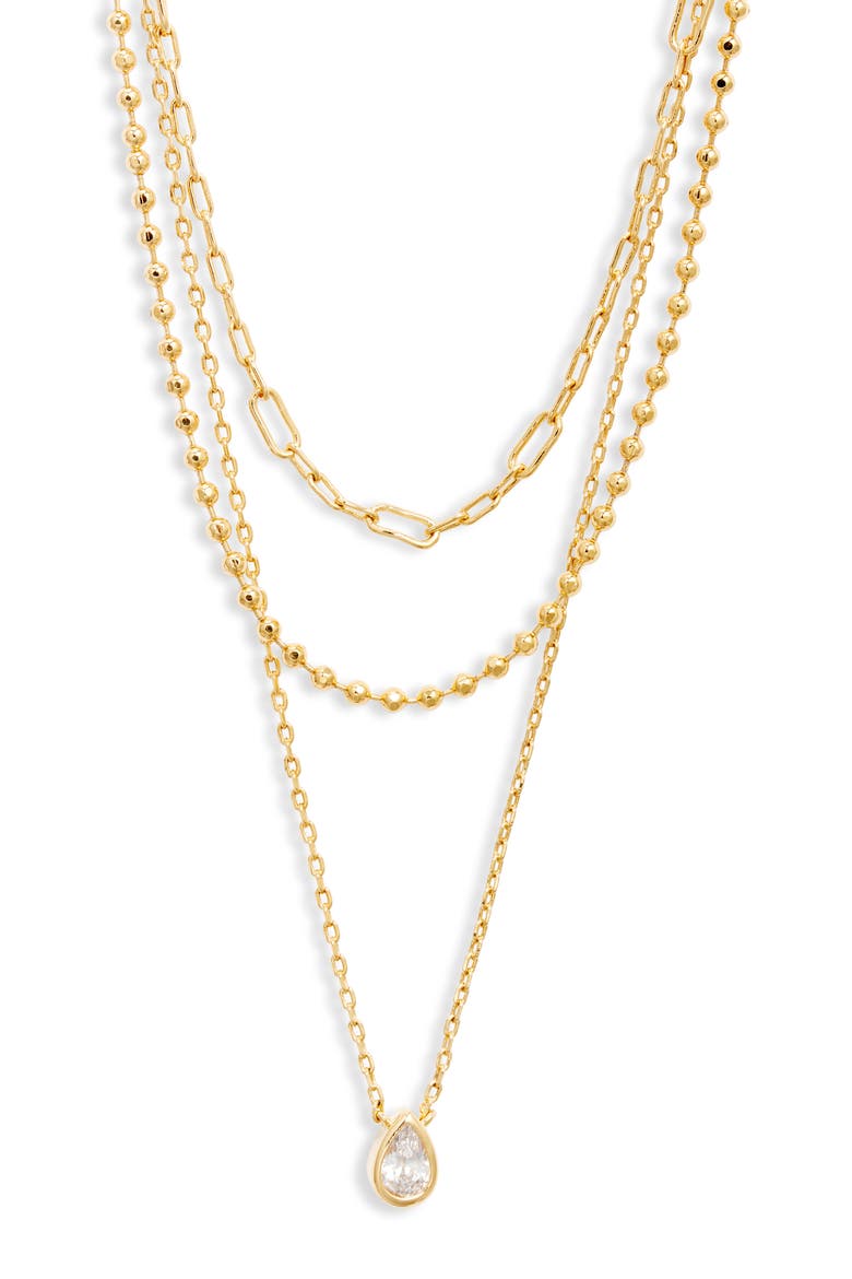 Demi Fine Dainty Layered Pendant Necklace, Main, color, 14K GOLD PLATED