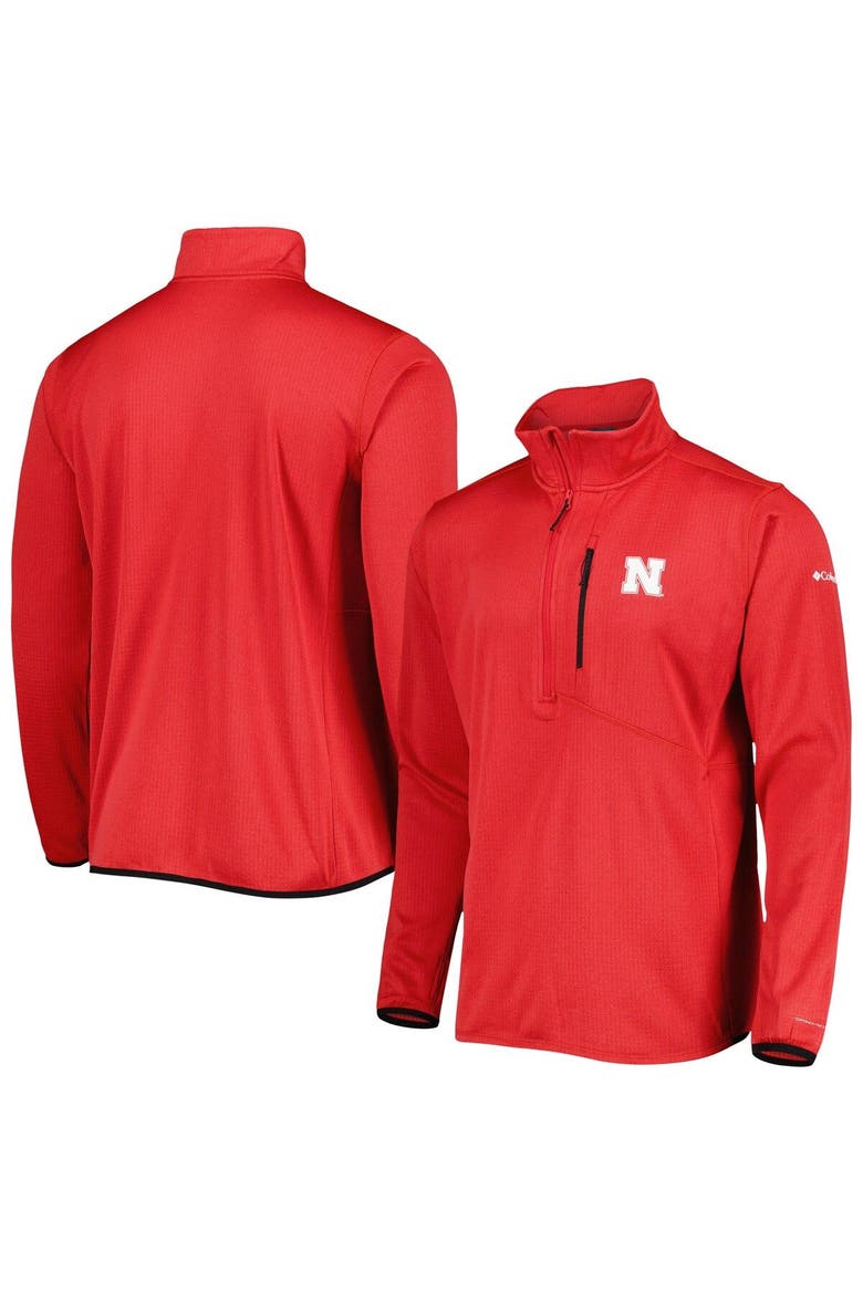 Men's Columbia Scarlet Nebraska Huskers Park View Omni-Wick Half-Zip Top, Main, color, Scarlet