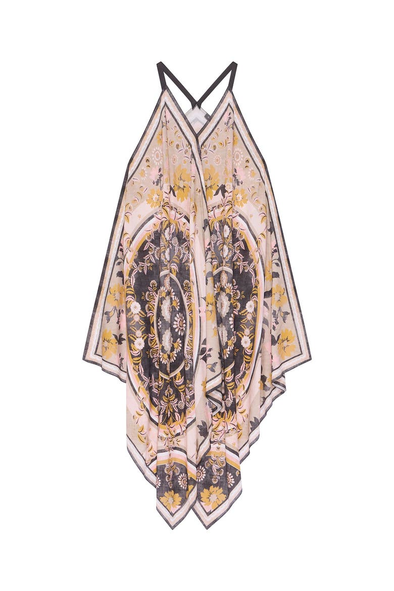 Desert Bloom Handkerchief Maxi Dress, Alternate, color, Khaki