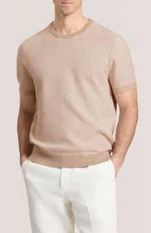 Ted Baker Herringbone Short Sleeve Knit Sweater