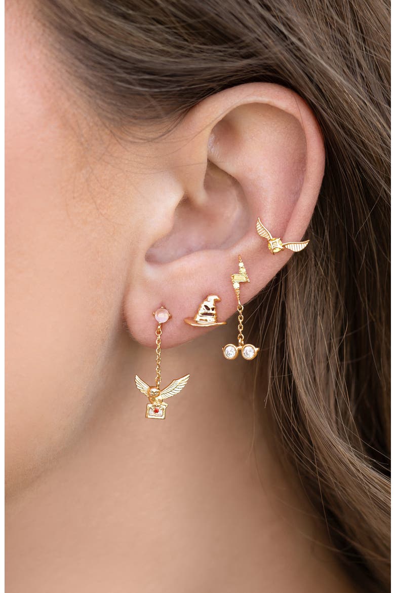 x Harry Potter™ Back to Hogwarts Earrings Set, Alternate, color, GOLD