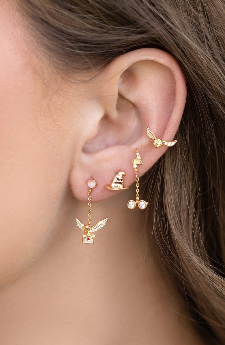 Girls Crew x Harry Potter<sup
™</sup
 Back to Hogwarts Earrings Set, Alternate, color, Gold