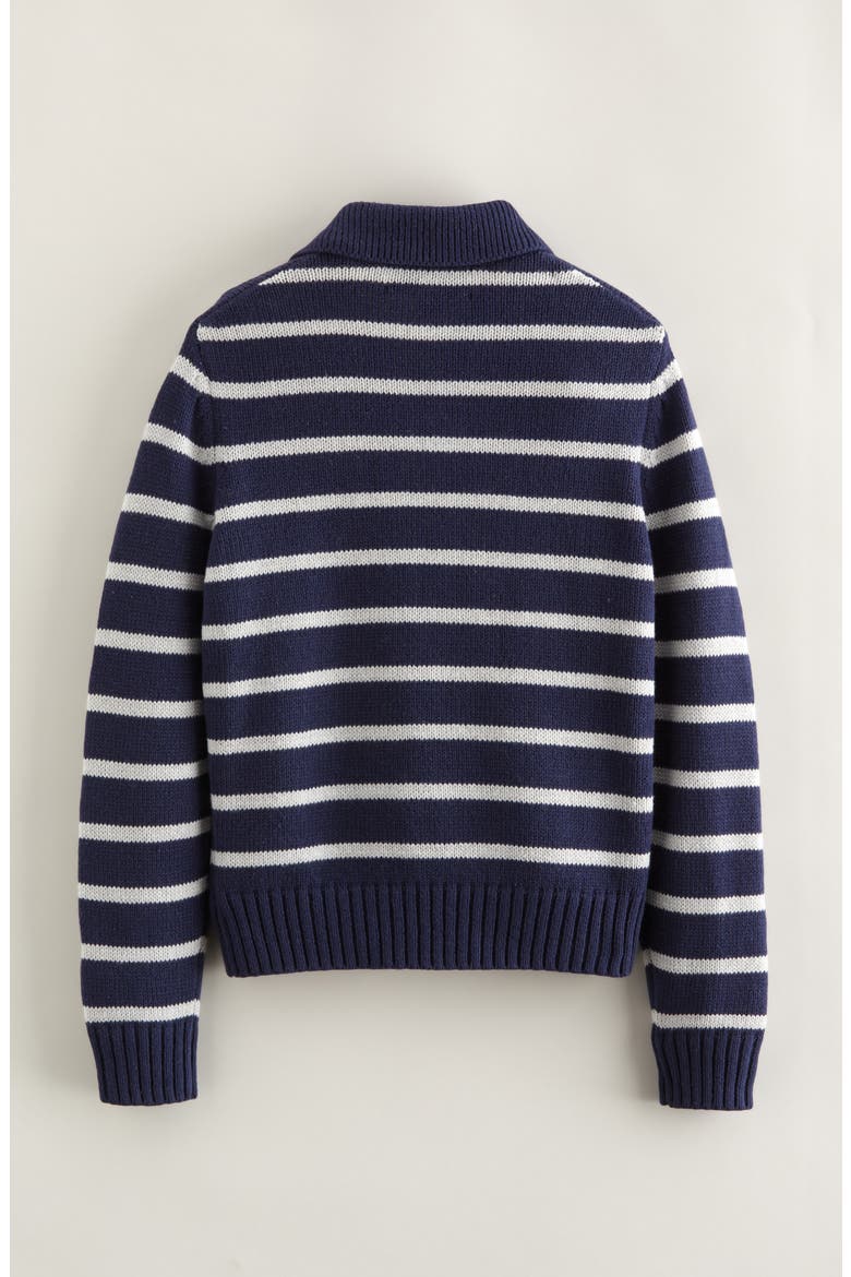 Kids' Collared Sweater, Alternate, color, NAVY-GREY HEATHER STRIPE