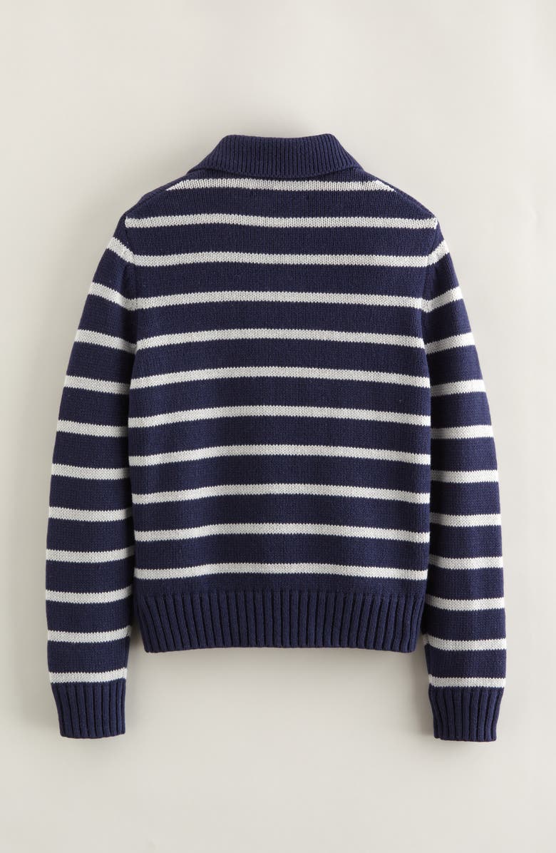 Nordstrom Kids' Collared Sweater, Alternate, color, Navy-Grey Heather Stripe
