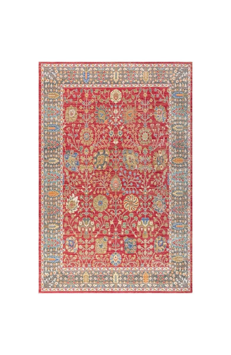JONATHAN Y India Flower and Vine Burgundy Area Rug, Main, color, Burgundy