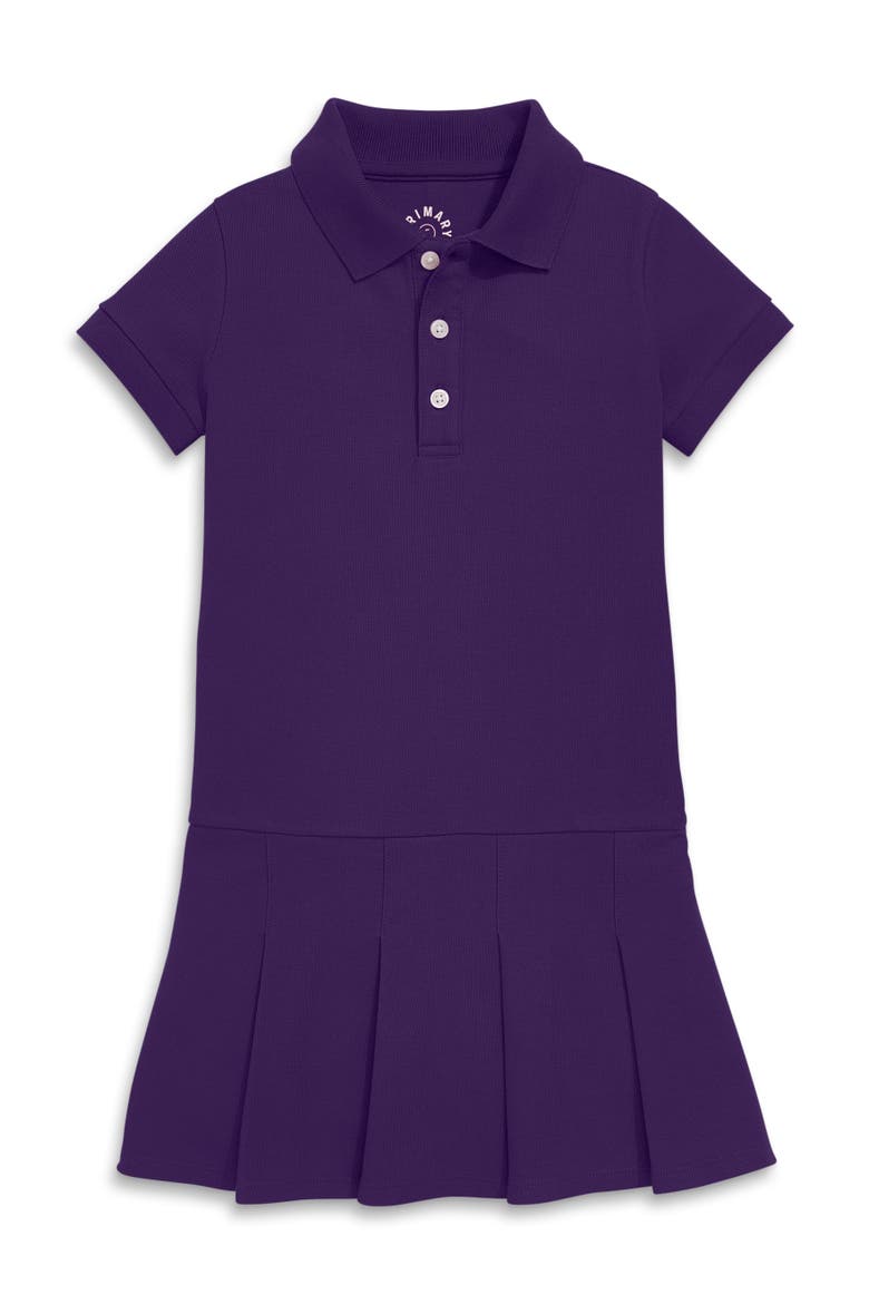 Kids Short Sleeve Pique Polo Dress, Main, color, Grape