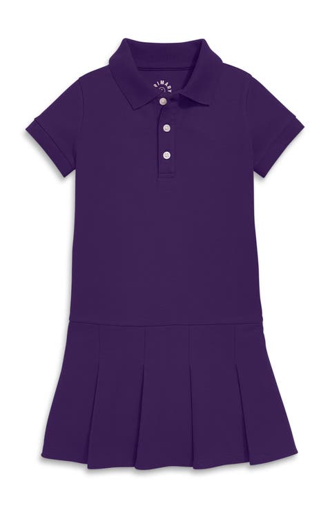 Kids Short Sleeve Pique Polo Dress (Little Kid, Big Kid)