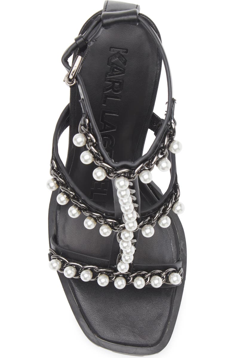 KARL LAGERFELD PARIS Midge T-Strap Sandal, Alternate, color, Black
