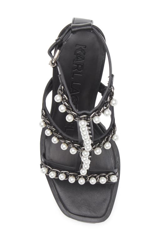 Karl Lagerfeld Paris Midge T-strap Sandal In Black
