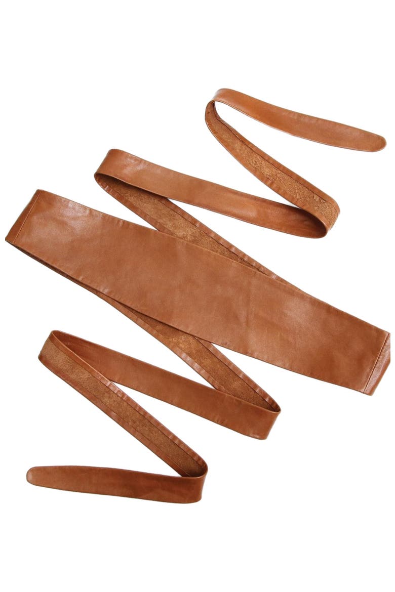Odyssey Soft Wrap Leather Belt, Alternate, color, Brown