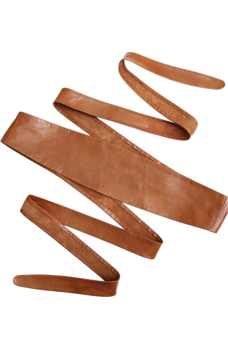 Belle & Bloom Odyssey Soft Wrap Leather Belt, Alternate, color, Brown