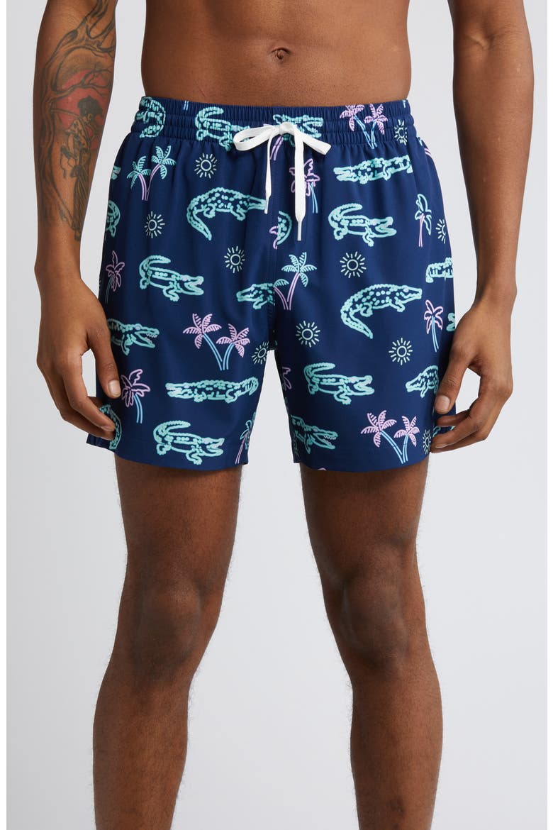 Classic Lined 5.5-Inch Swim Trunks, Main, color, THE NEON GLADES