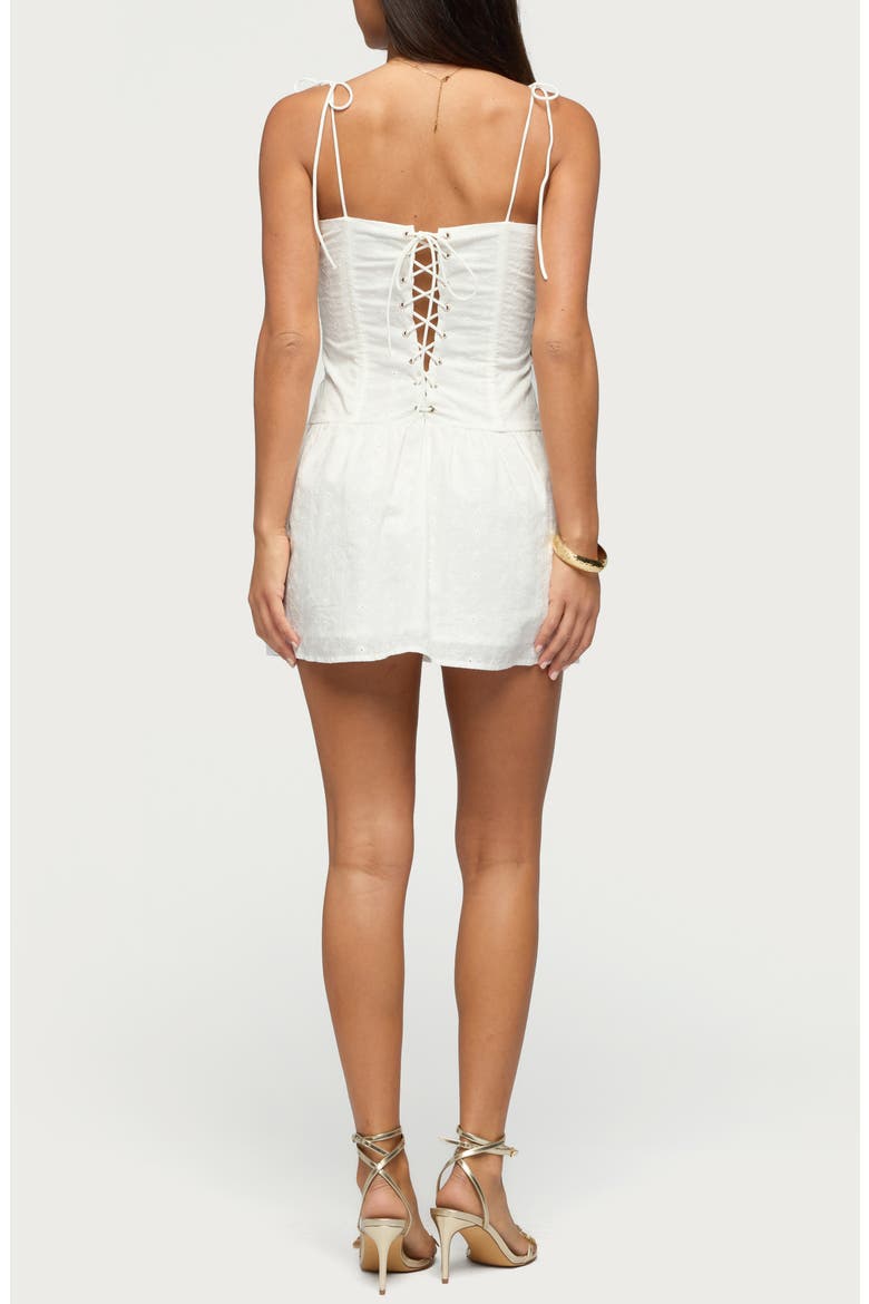 Kaira Boned Minidress, Alternate, color, WHITE