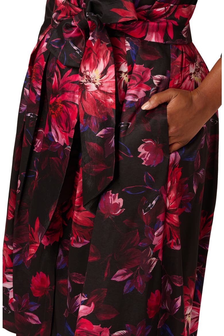 Print Long Sleeve Taffeta Shirtdress, Alternate, color, BLACK MULTI