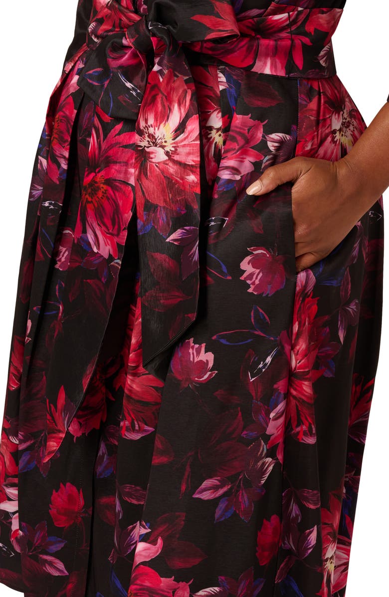 Adrianna Papell Print Long Sleeve Taffeta Shirtdress, Alternate, color,