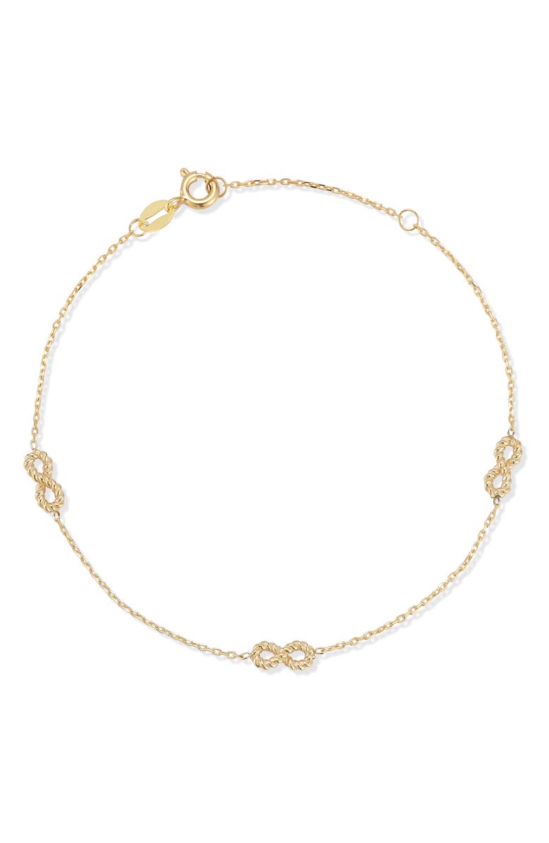 Ember Fine Jewelry 14K Gold Infinity Bracelet, Main, color, Gold