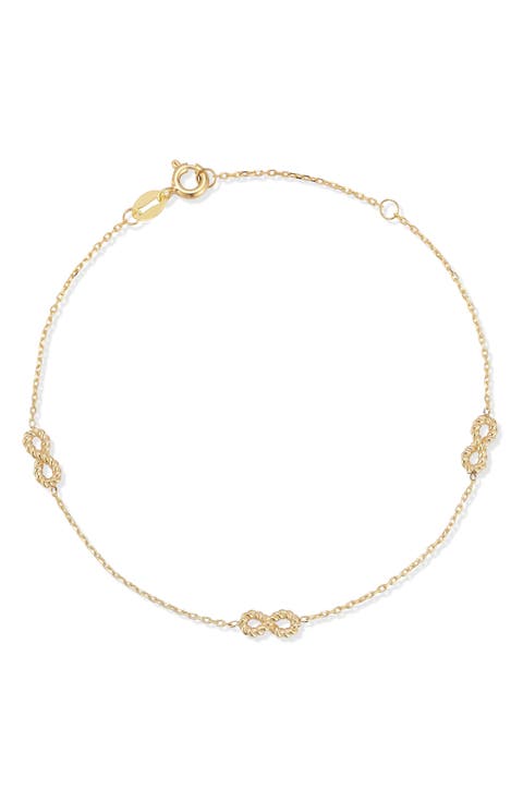 14K Gold Infinity Bracelet