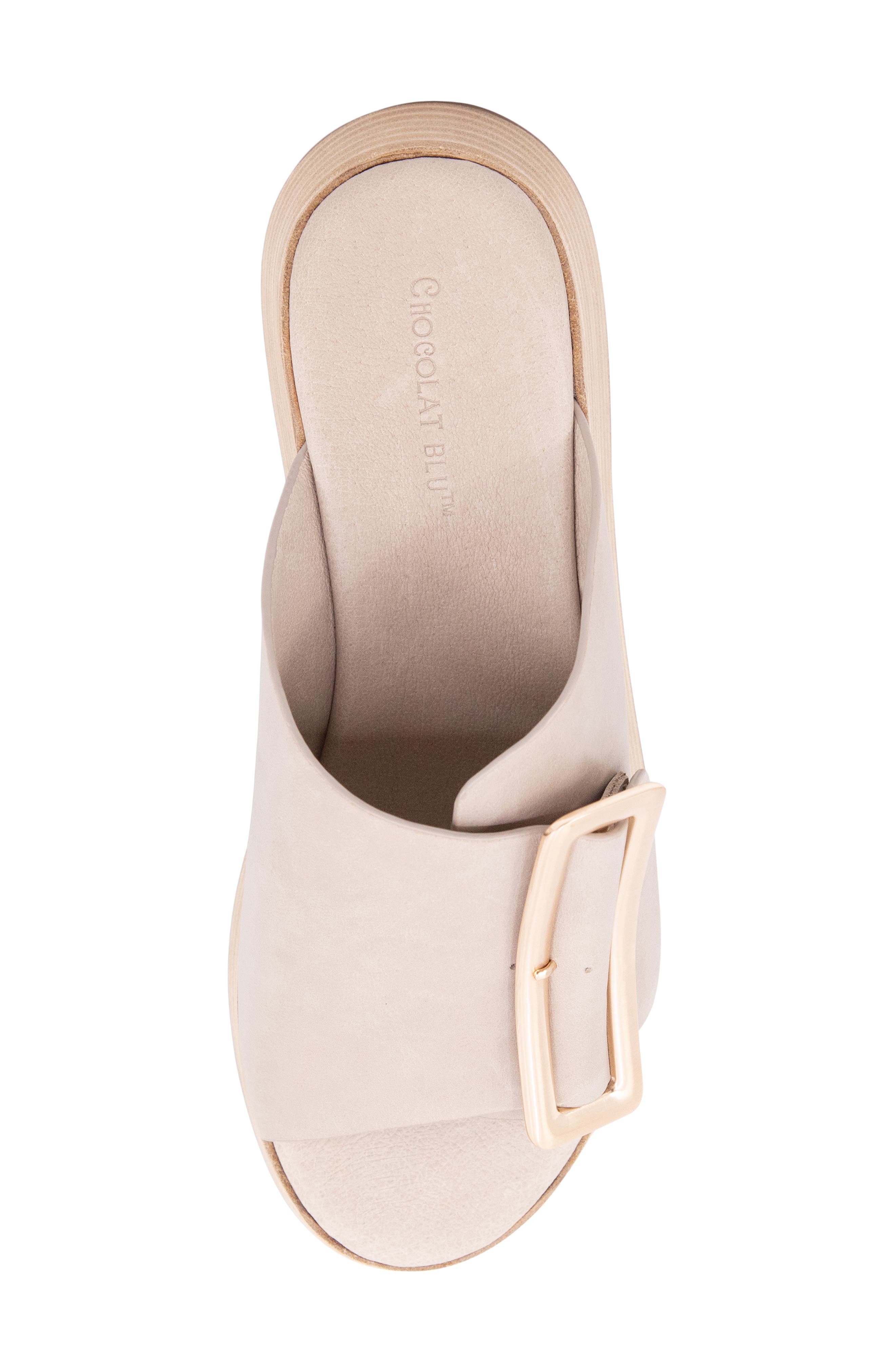 Ela Platform Wedge Slide Sandal, Alternate, color, WHITE SAND LEATHER