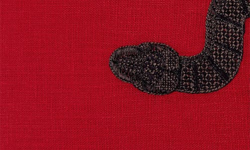 Sferra Embroidered Snake Accent Pillow In Red/black