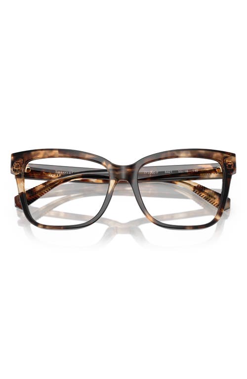 Tiffany & Co . 53mm Cat Eye Optical Glasses In Brown Havana